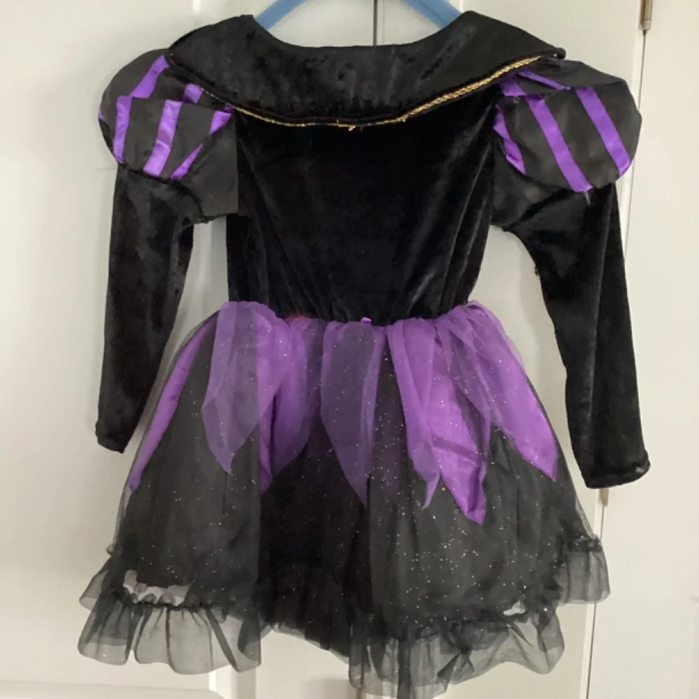 Girl Witch Costume Size 4 Black Purple Dress Halloween